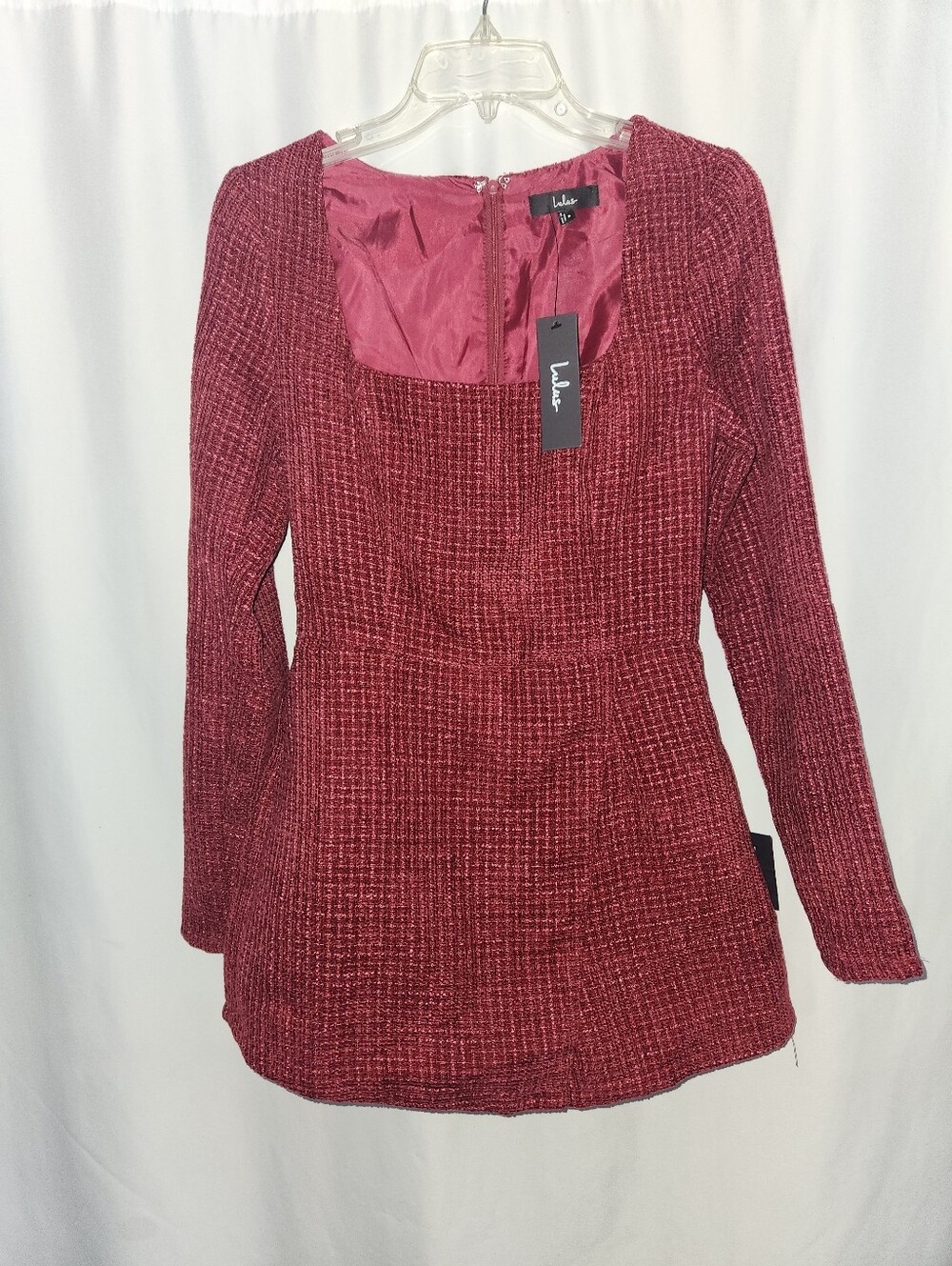 Lulu's Burgundy Tweed Romper #chic #holiday #sophisticated #flattering #occasion